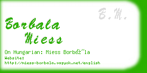 borbala miess business card